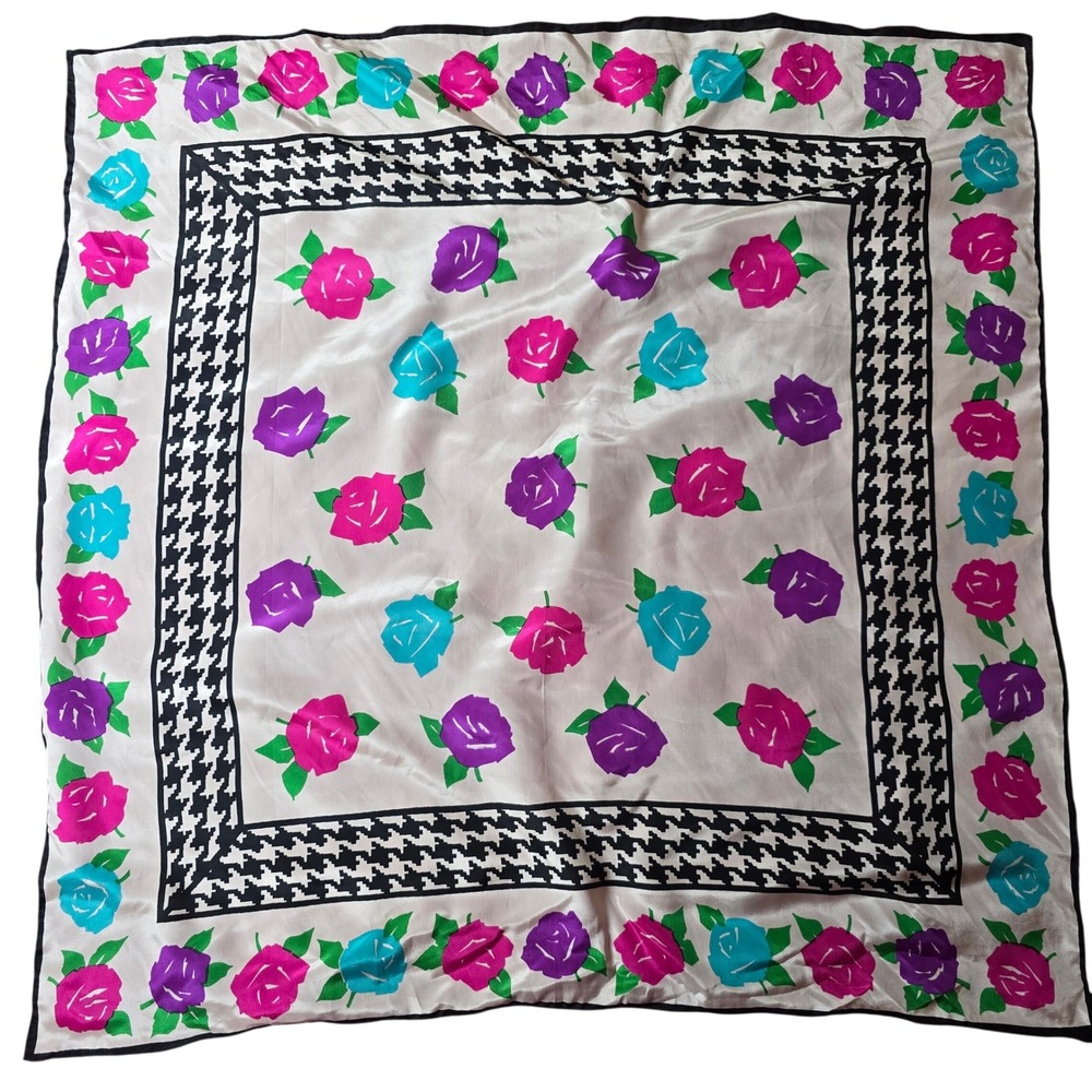 Scarf Belt Shawl Sash Table Runner Bandana Beach Cover Up Hankie Tie 28"x28" VTG